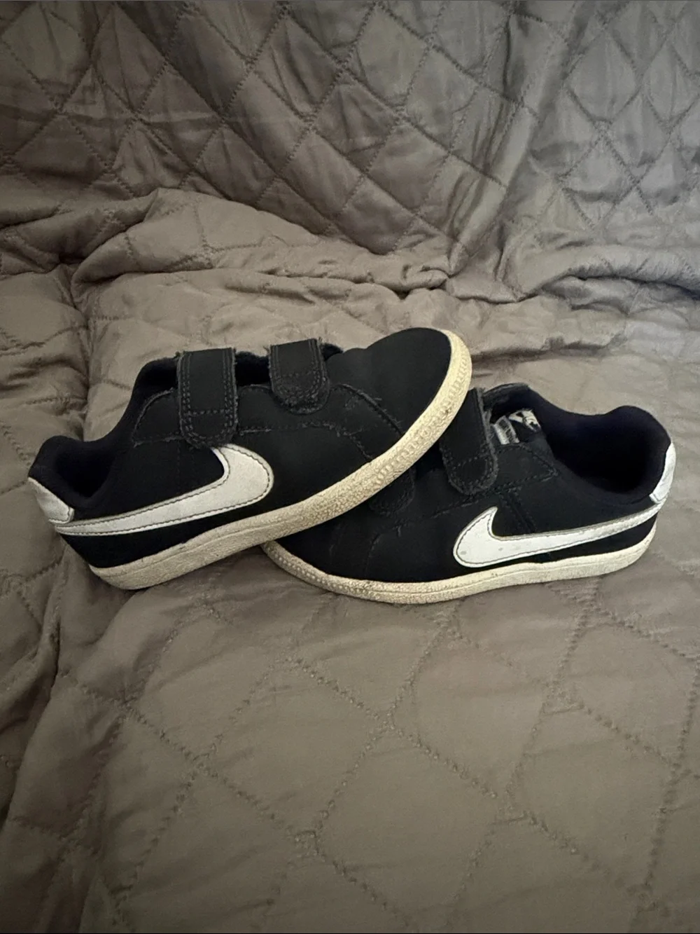 Nike Kids Black Sneakers with White Swoosh